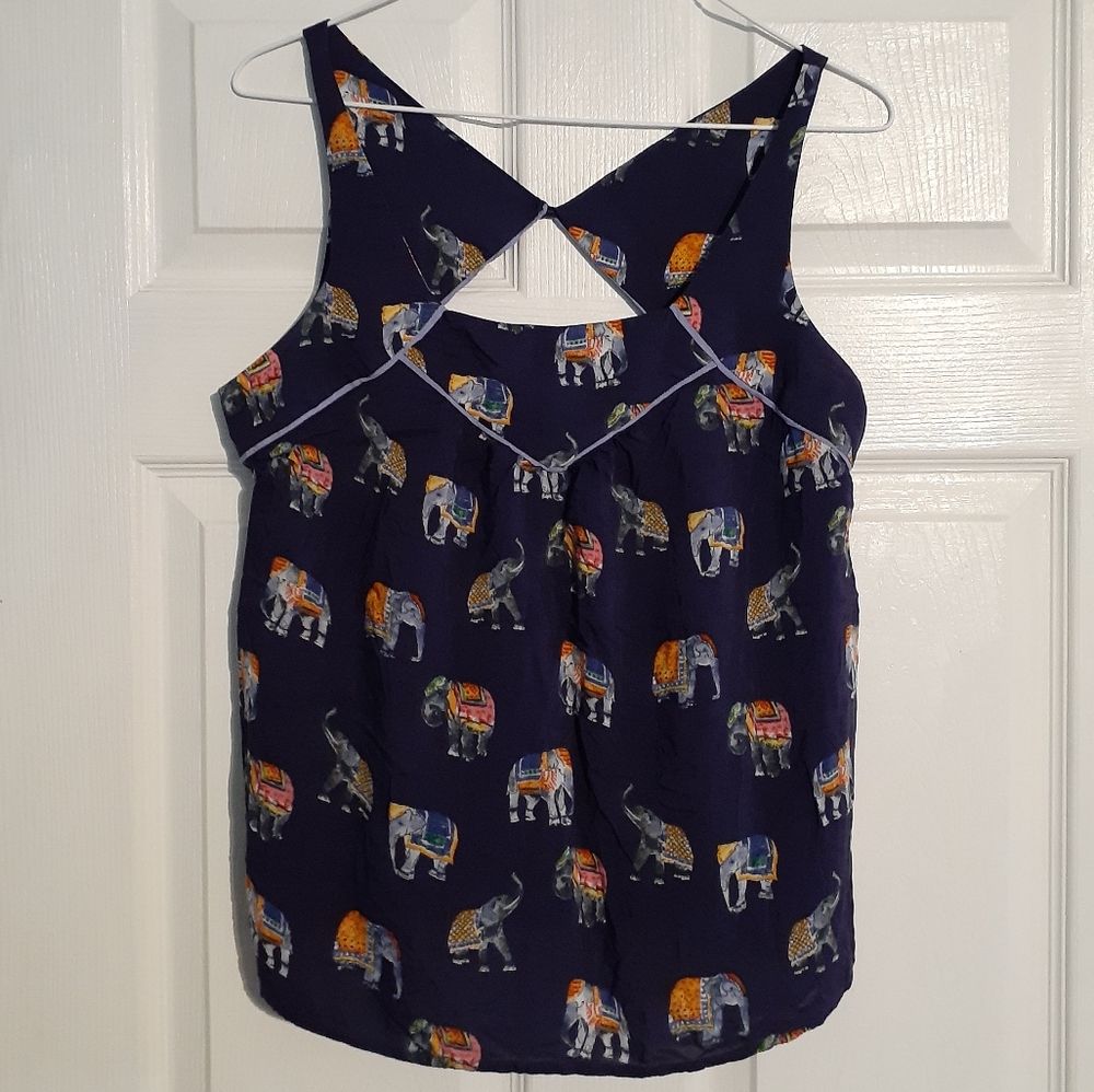 Anthropologie Elephant Print Tank Top